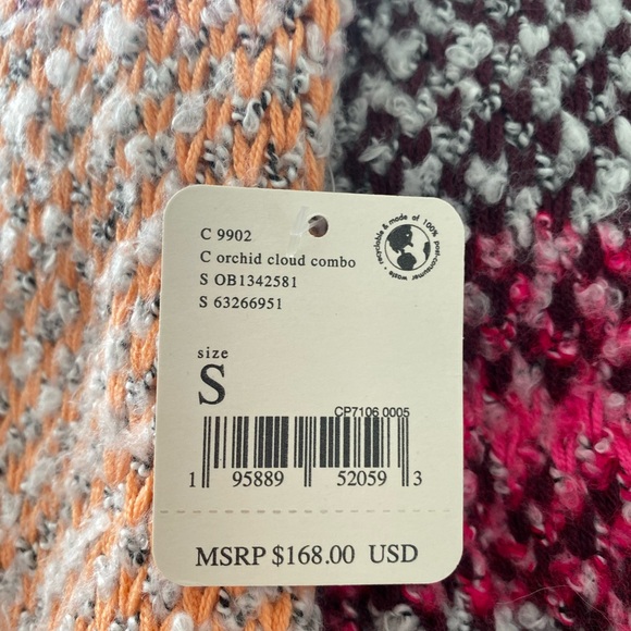 FREE PEOPLE Daydreamer Cardigan In Orchid Cloud Knit Combo NWT - Picture 6 of 7